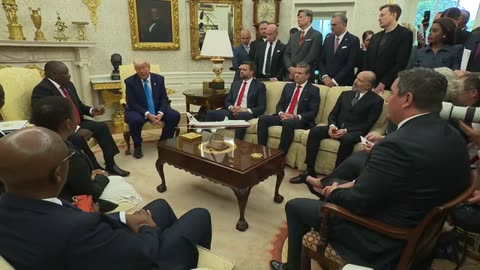 President Trump Participates in a Bilateral Meeting with the President of South Africa