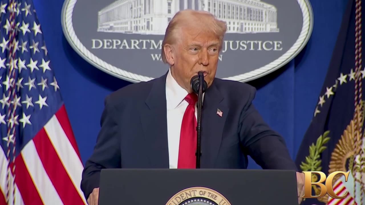 Trump calls his opponents ‘scum’ in speech at Justice Department