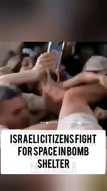 Israeli Citizens Fight for Space in Bomb Shelter