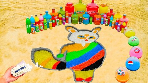How to make Rainbow Shifu in KungFu Panda with Orbeez, Balloons of Fanta, Coca Cola, Mentos & Sodas