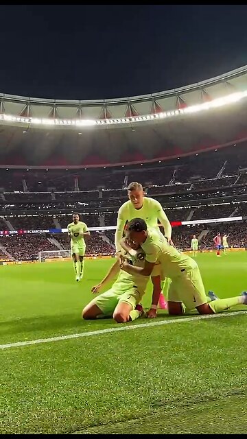 Celebration of FC Barcelona after goal