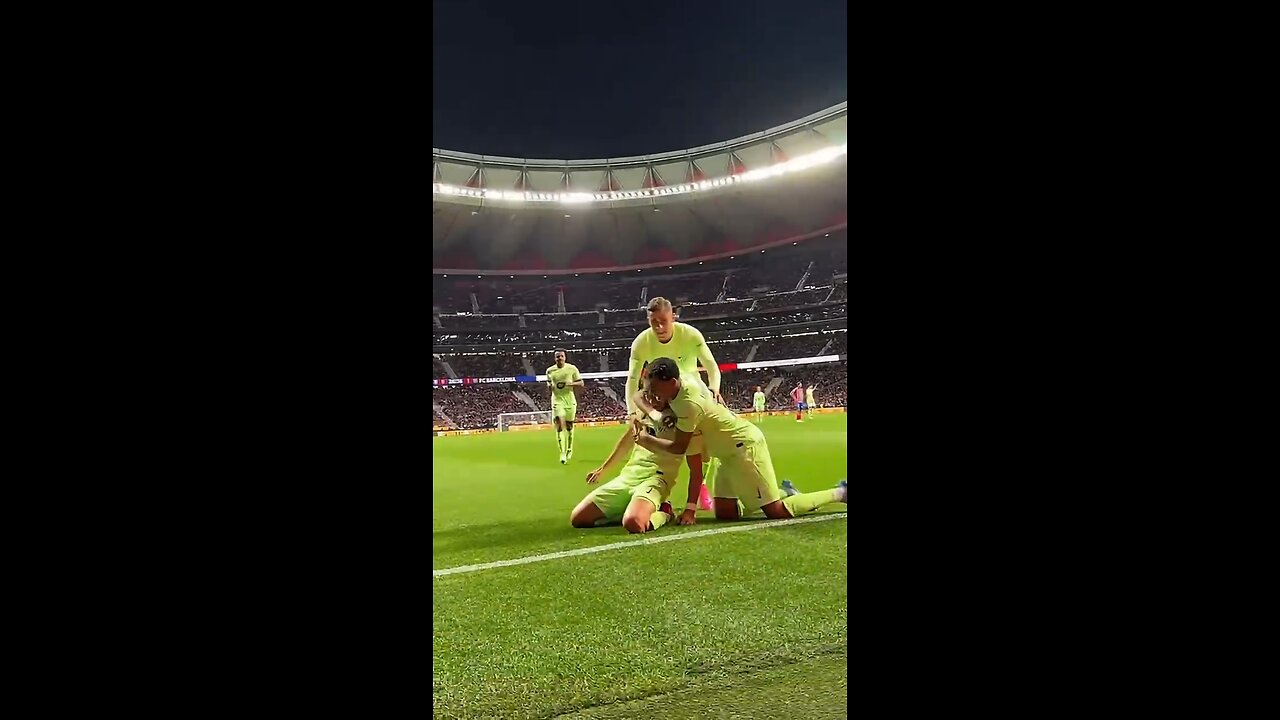 Celebration of FC Barcelona after goal