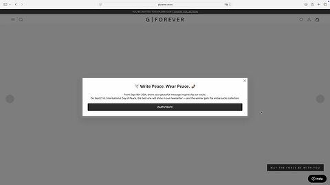 🌍 G|FOREVER · 和平寄语挑战、为和平发声，用心点亮世界。📅活动时间: 9月8日 - 9月20日 💫参与方式: 进入 G FOREVER 官网，活动弹窗将自动出现，留下你最鼓舞人心的和平寄语