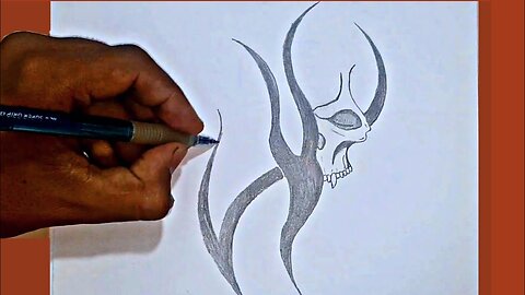 how to draw easy skull with some effect