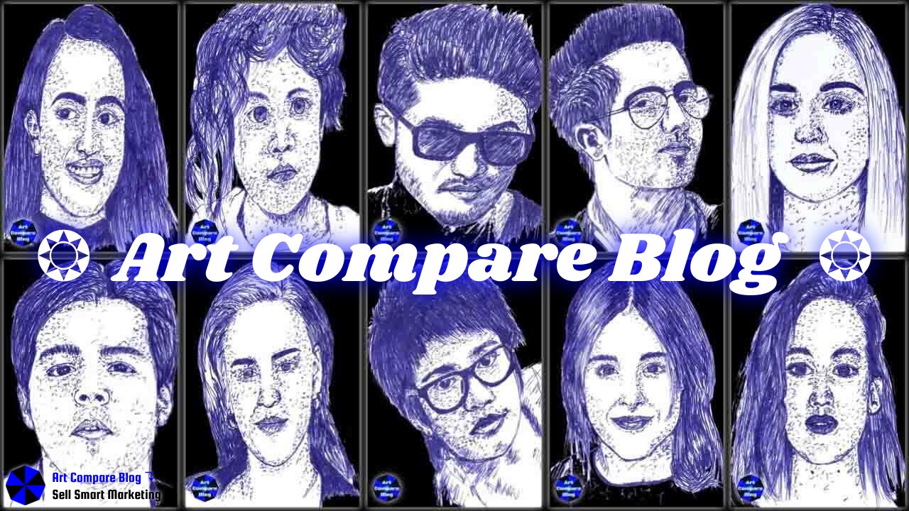 Blue Ink Portrait Drawings-Biswajit Pal-3 #artcompareblog