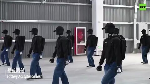 China is mass producing AI robots to work in warehouses and stores.