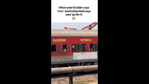 He’s not relieving himself… he’s baptizing the tracks. Entire world our toilet saar 🚽🌎 🇮🇳 💩