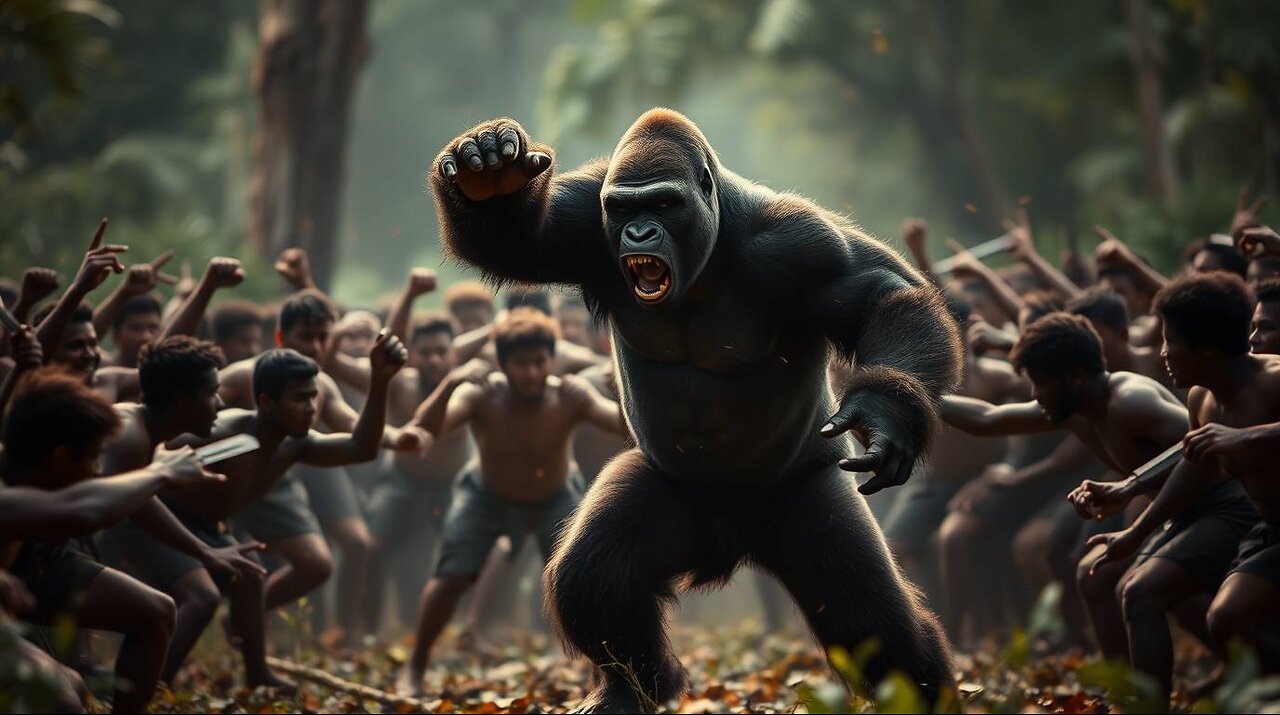 100 men vs 1 gorilla: Who would win in a fight?