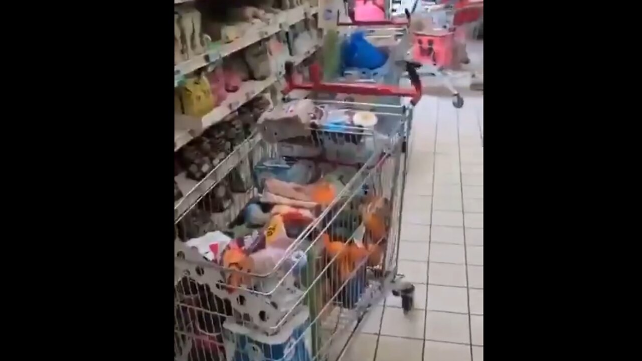 France - internet is dowbusiness doesn't take cash, people abandon their loaded trollies