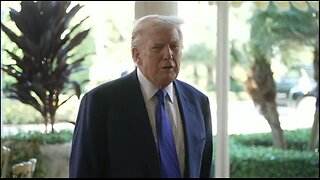 TRUMP SPEAKS TO REPORTERS AT WEDDING