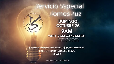 Servicio especial somos Luz. Pastor Allan Jimenez. Tema: Mateo 5:13-15
