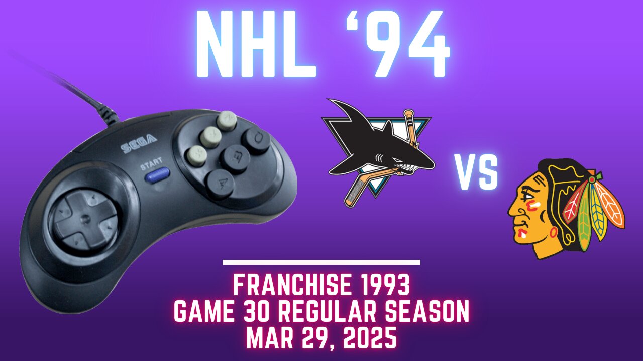 NHL '94 Franchise League - Sharks vs. Blackhawks (Genesis) - Game 30 (OT!)