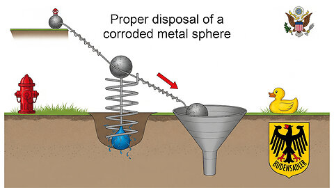 Proper disposal of a corroded metal sphere