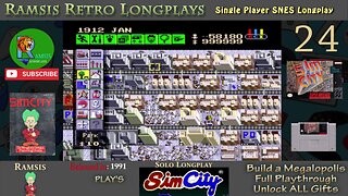 SimCity | SNES | 1991 | Build a Megalopolis + All Gifts | Money Trick | Retro Longplay | Episode 24