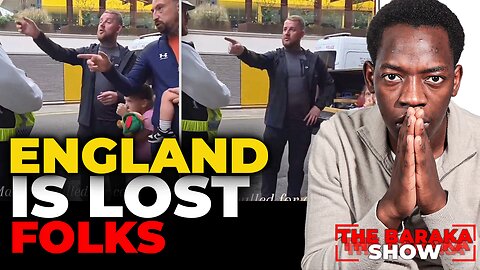 A young British family gets pulled over for having British flags on their car.