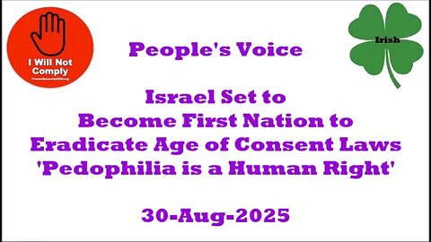 Israel First Nation to Eradicate Age of Consent Laws 30-Aug-2025