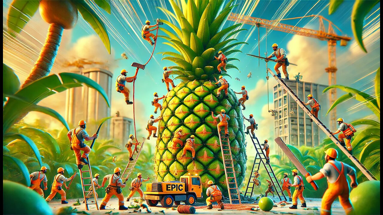 EPIC Tiny Workers Battle a Giant Pineapple – Viral Animation!