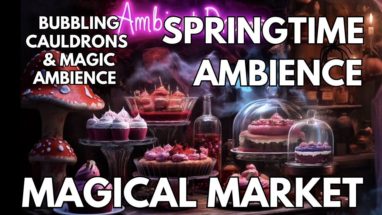 🌸 Springtime Magical Market Ambience | Birdsong, Gentle Breeze, Bubbling Cauldrons & Magic | Springtime 4K ASMR