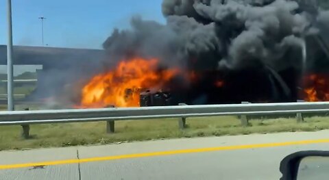 Tanker overturns and shuts down 270 south to 161 E in Columbus Ohio