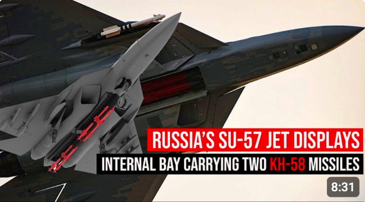 Russia’s Su‑57 Jet Displays Internal Bay Carrying Two KH‑58 Missiles For Stealth Strike Role