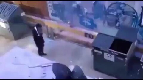 Jewish man caught on CCTV spraying a swastika