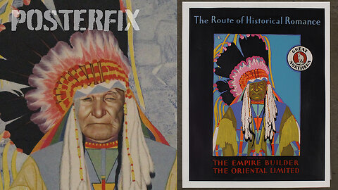RESTORING - STAKKO NIINA - Rare 1929 Northern PACIFIC Silk Screen POSTER FIX - W. Langdon Kihn