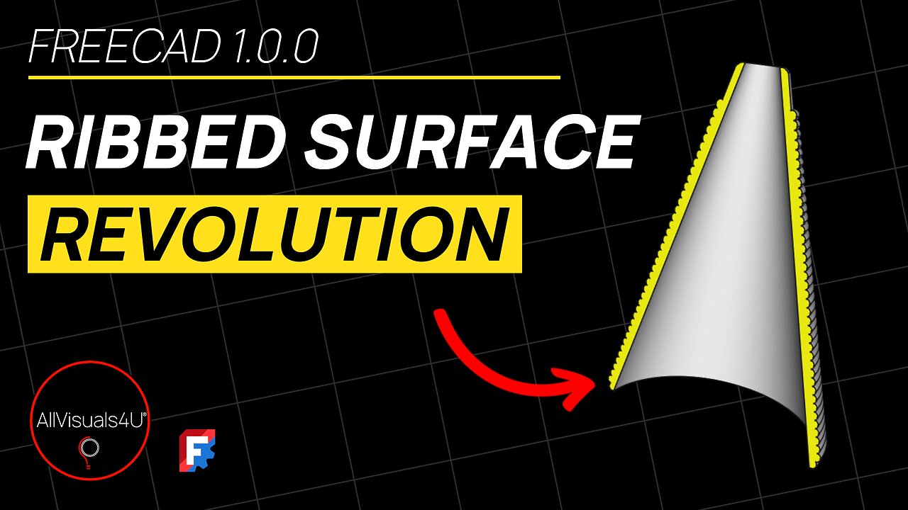 🥓 FreeCAD Ribbed Surface - FreeCAD Revolve - FreeCAD Sketcher - FreeCAD Pattern Sketch | #Shorts