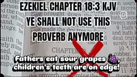 Livestream #biblestudy Preview Ezekiel #Ch 18:3 #KJV Israel Will Not Use This #Proverb #faith #live
