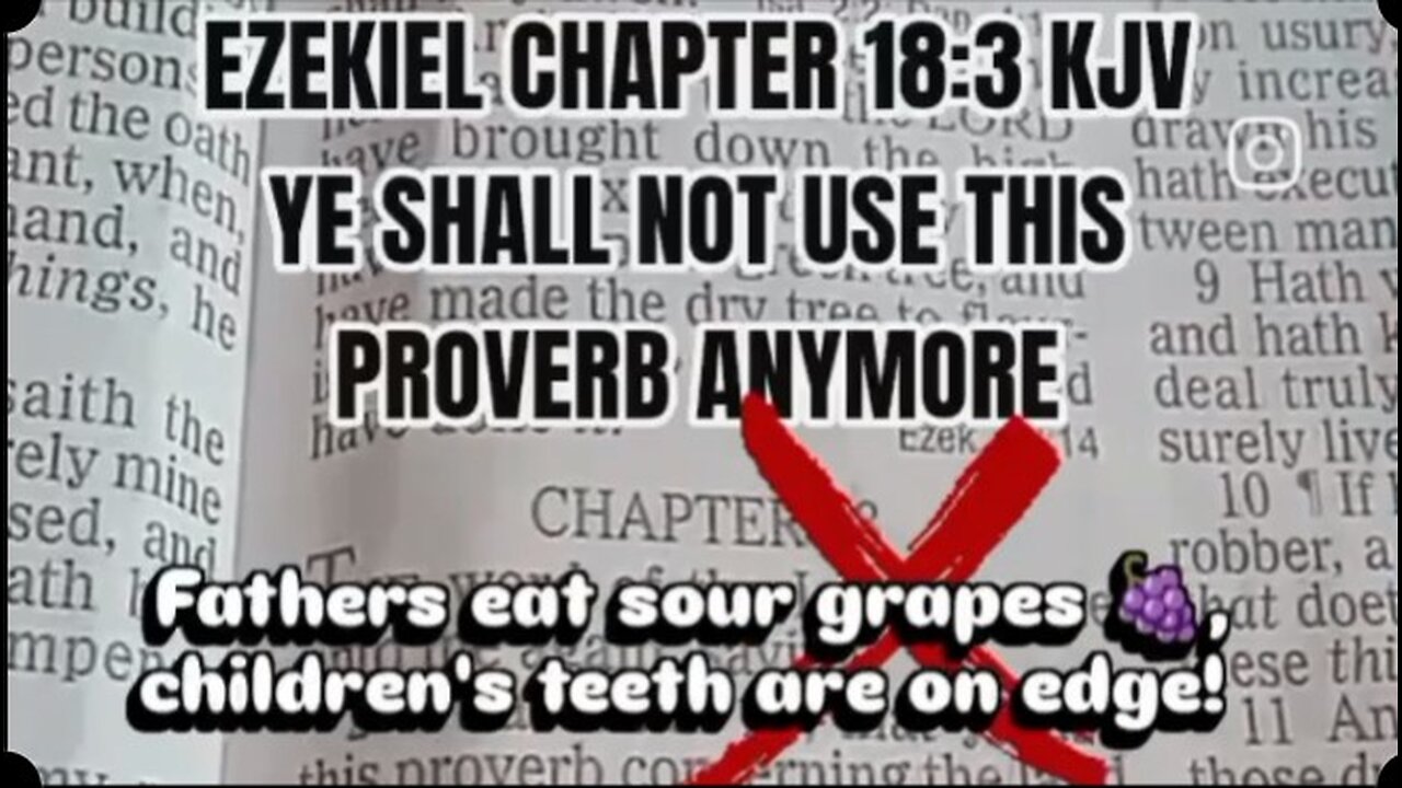 Livestream #biblestudy Preview Ezekiel #Ch 18:3 #KJV Israel Will Not Use This #Proverb #faith #live