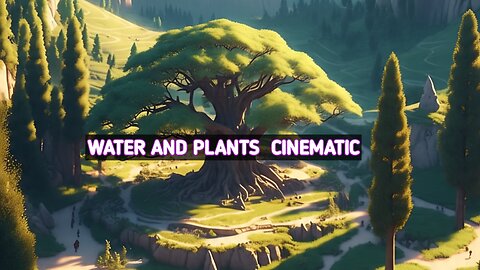 Splash of water and freshness of plants in nature