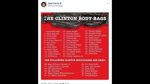 Hillary Clinton’s ‘Body Count’ money launder child exploitation perjury from anthony weiner's laptop