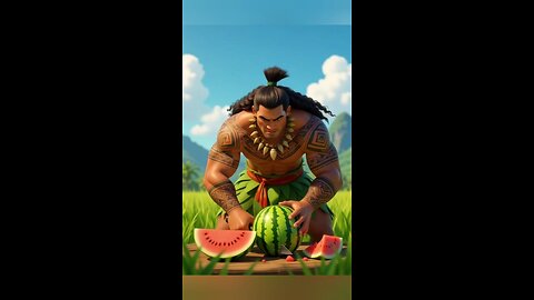 watermelon fruit cutting ASMR satisfying video