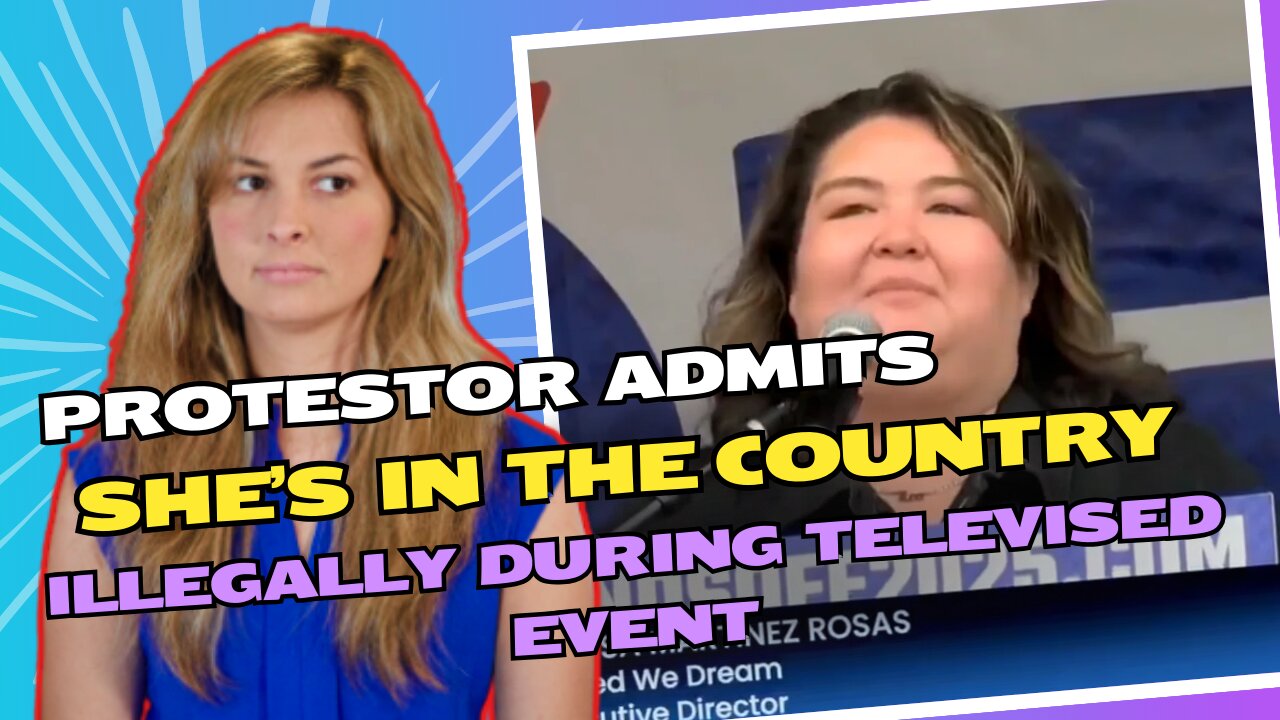 Queer protestor brags to a televised crowd that she's in this country illegally