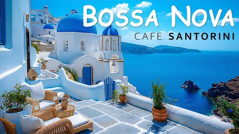 Bossa Nova Music and Summer Jazz at a Beach Cafe with Ocean Waves