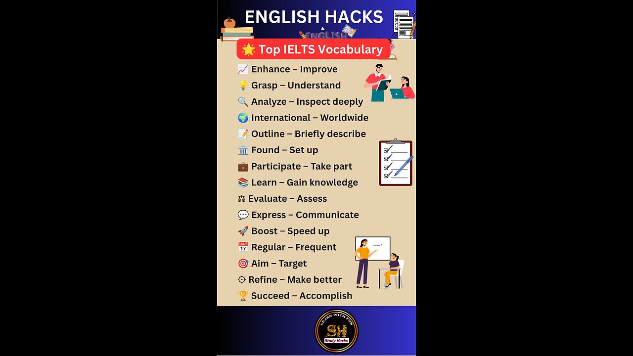 Basic 🆚 Advance daily use vocabulary you must know 05 #studyhacks123 #vocabulary #english #shorts