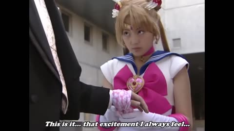 Usagi & Mamoru sailor moon live action act 7 Usagi bandages tuxedo mask hand