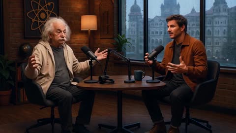 Albert Einstein and Pedro Pascal