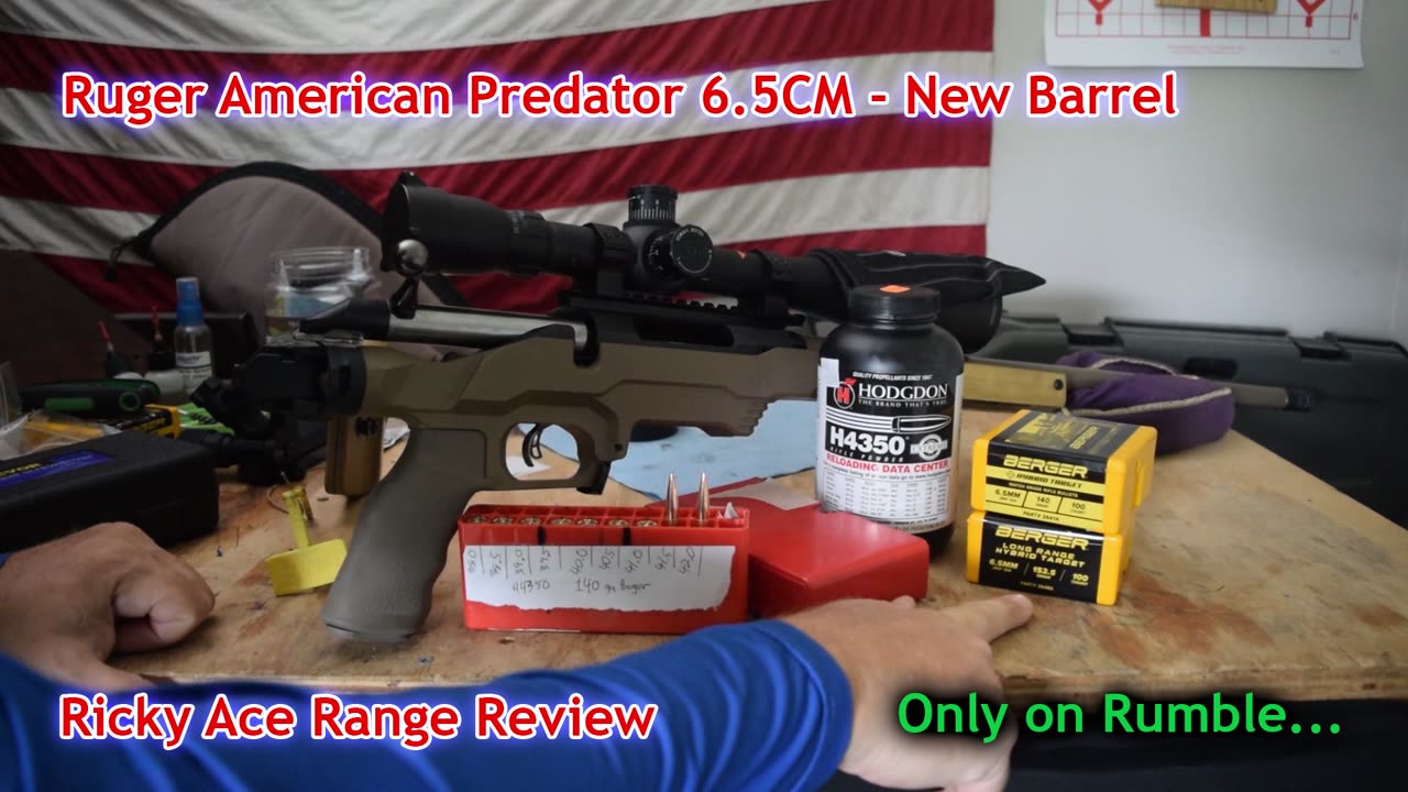 Ruger American 6.5CM New Barrel - 140 Berger Hybrid Targets and 153.5 Long Range Hybrid Target