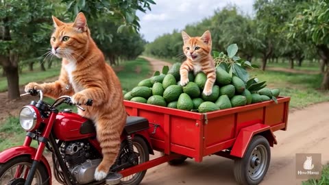 Mama Cat Trims Fur on the Farm and Makes Tiger Hat For Kittens At Home🐾🎩🐯_2