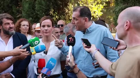 Declaraciones de los dirigentes de VOX Isabel Pérez y Samuel Vázquez