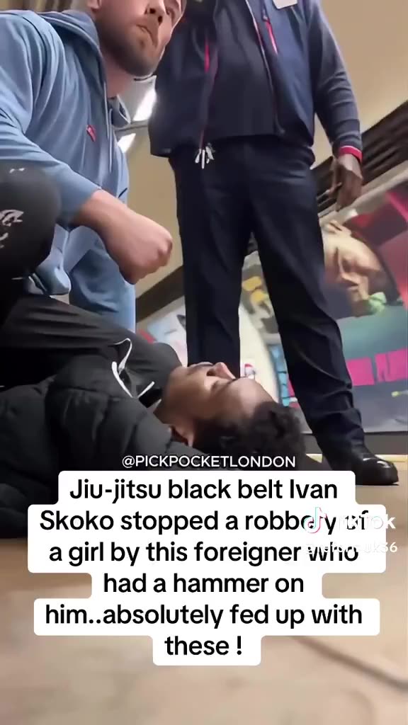 This is feel good, uplifting video, as Ivan Skoko, a Black Belt in Jiu-jitsu stops a migrant,