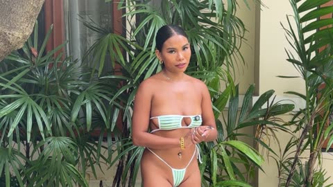HOT GIRL Green See-Through Micro Bikini Fit & Style Review Morena Mitch