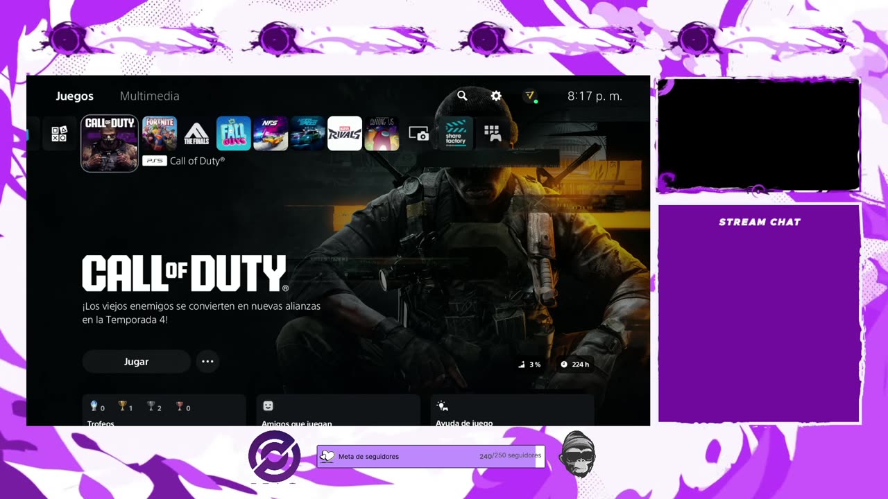 configurando el stream
