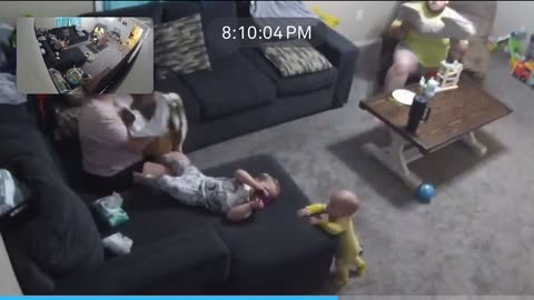 Dad Reflexes Throw Pillow Under Tipping Baby