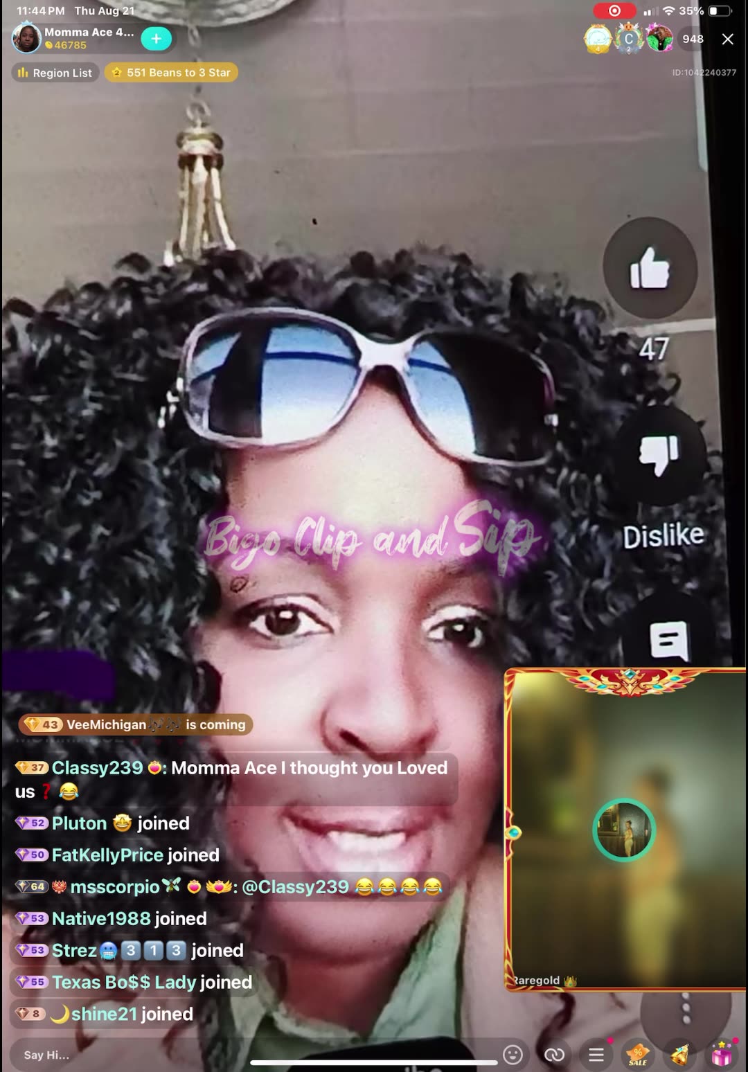 Ace mom unlines Jalisha n talks about her-then back to citizen n Velvet 8/22/25 #bigoclipandsip