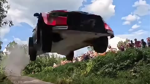 Hyundai i20 Rally Car Huge Jump – WRC Highlights 2024