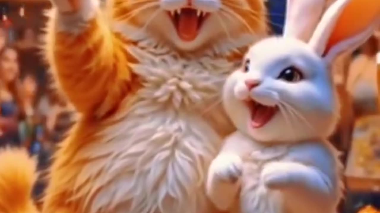 Cat visit UK with friend