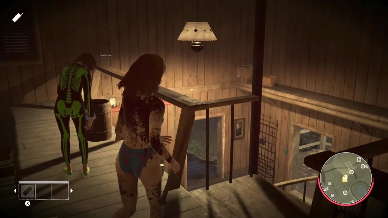 Friday the 13th the Video Game: A J Mason failing to escape Jason at Higgins Haven