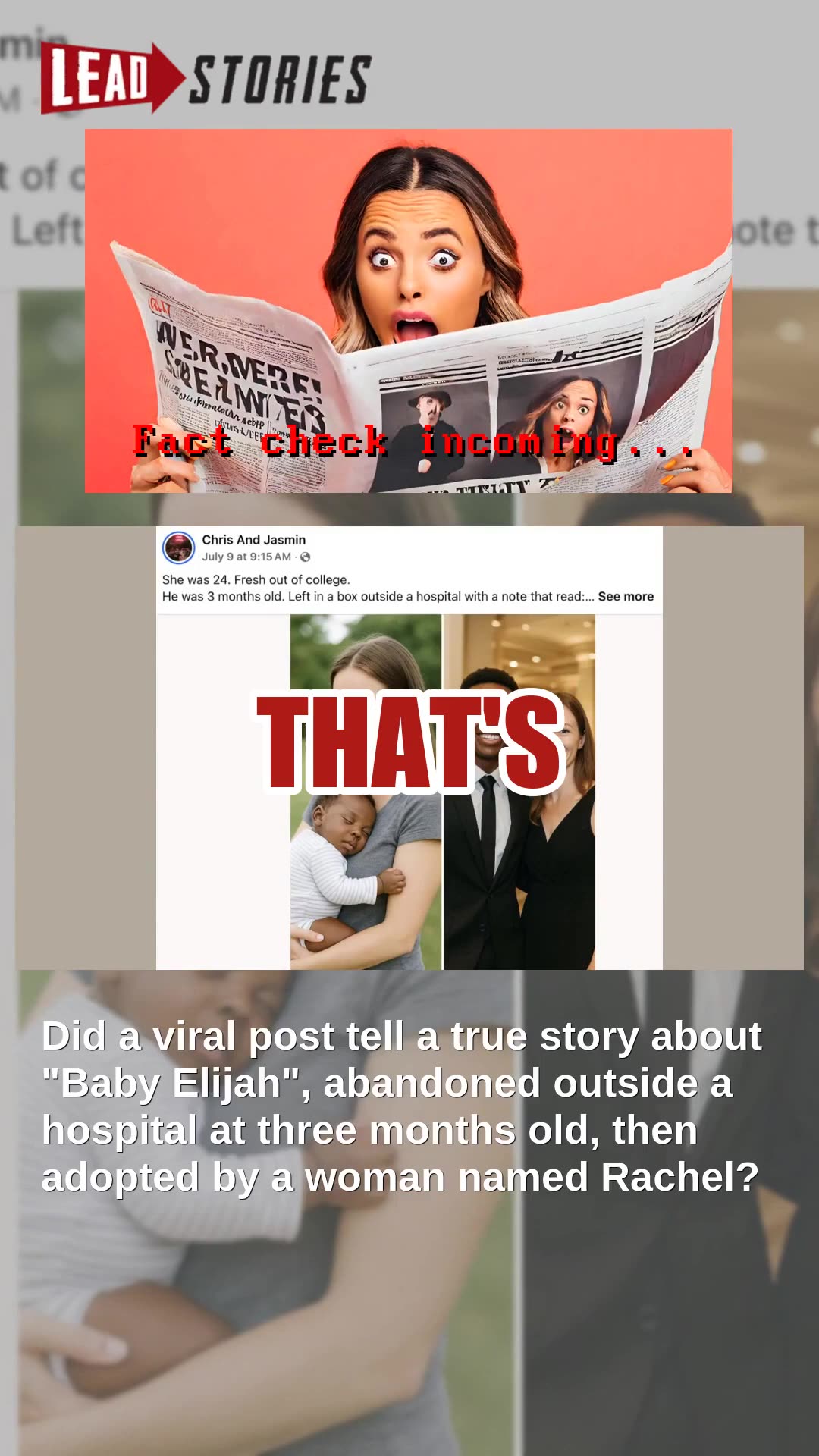 Fact Check: FAKE Post and Photos Tell Story of Abandoned Baby Elijah and Rachel