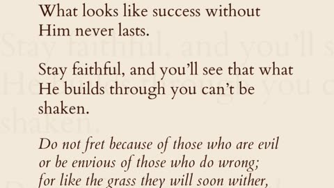 Don’t Envy What God Didn’t Build | Psalm 37:1–2